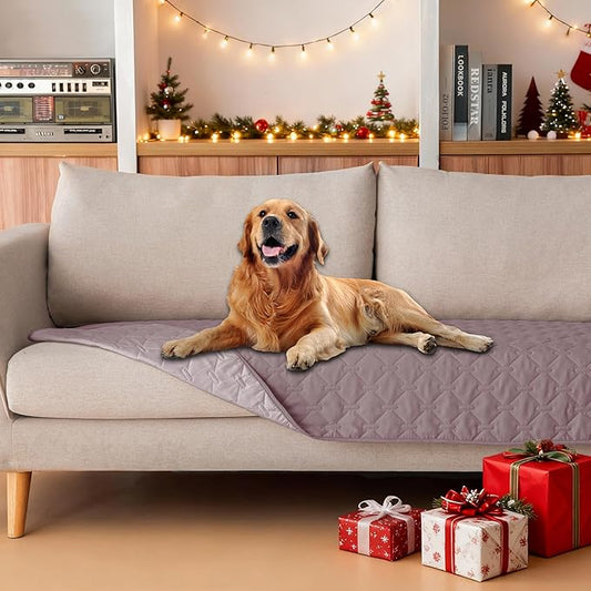 gogobunny 100% Double Sided Waterproof Dog Blanket Soft Pet Bed Cover Reversible Protect Furniture Couch Sofa Car for Puppy Large Dog Cat (Dark Sea Fog/Light Sea Fog, 30x70 Inch (Pack of 1))