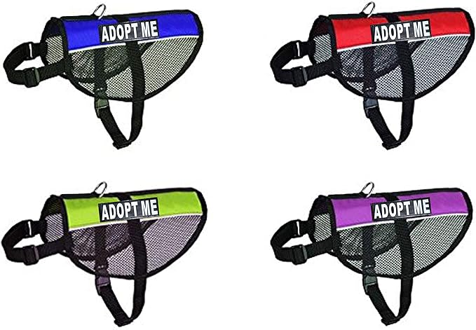 Adopt ME Service Dog mesh Vest Harness Cool Comfort Nylon for Dogs Small Medium Large Purchase Comes with 2 Reflective Adopt ME Patches. Please Measure Your Dog Before Ordering