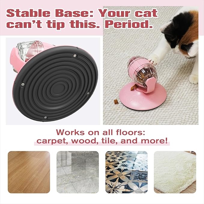 Rotating Interactive Cat Treat Dispenser Toy - Slow Feeder Puzzle for Indoor Cats-red