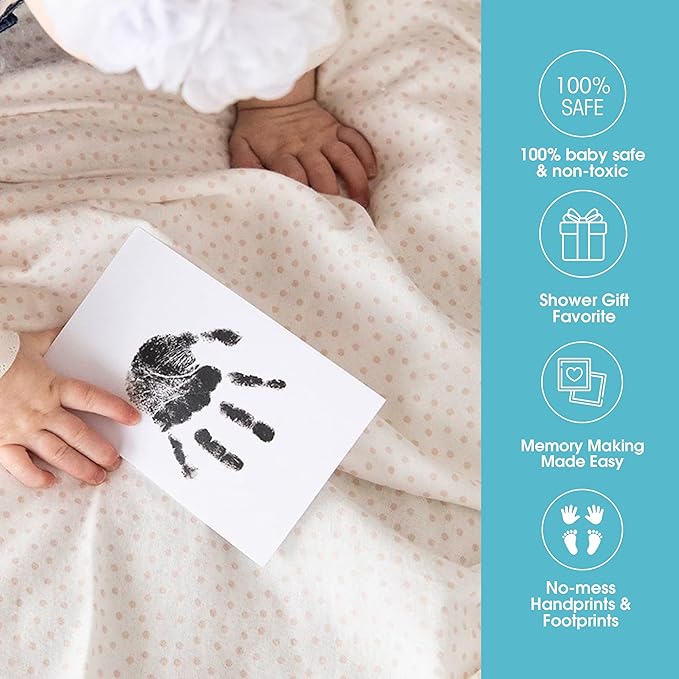 Pearhead 2-Pack Inkless Baby Hand and Footprint Kit — Mess Free Clean Touch Ink Pad for Newborn Keepsake, Zero Ink on Skin, Acid-Free, Dog Nose & Paw Print Kit, Ideal Baby Shower & New Mom Gift
