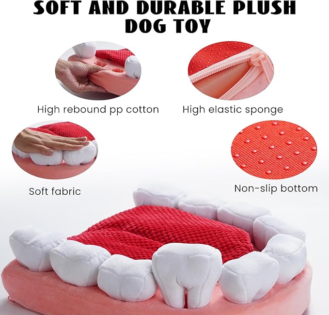Nocciola Interactive Teeth Dog Toys – Enrichment Puzzle Funny Dog Toy for Small to Large Dogs, Hide and Seek Dog Toys to Keep Dogs Busy (White Teeth)
