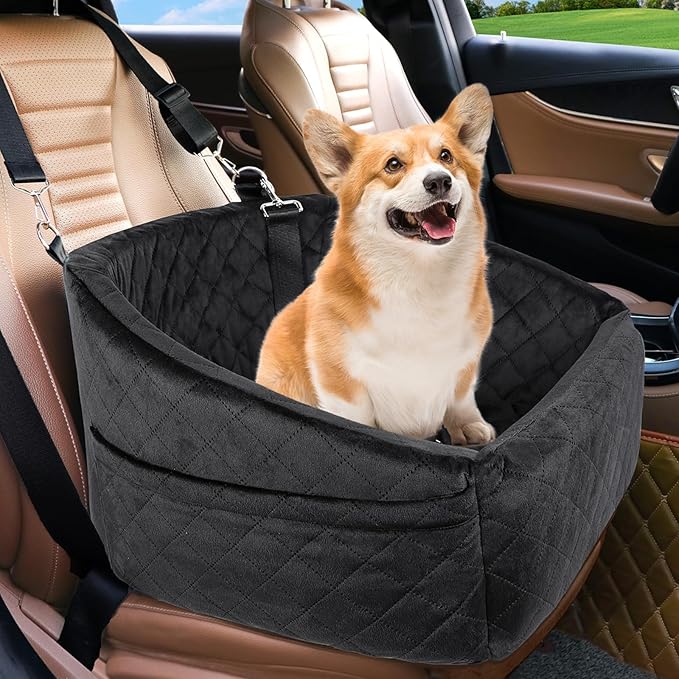 Dog Car Booster Seat for Small & Medium Dogs – Washable, Safe & Comfortable (Under 30 lbs)
