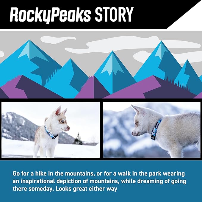 Wolfgang Heavy Duty Adjustable Dog Harness, Pull-Tested to Over 800 lbs for Walking & Training, RockyPeaks Print, Small