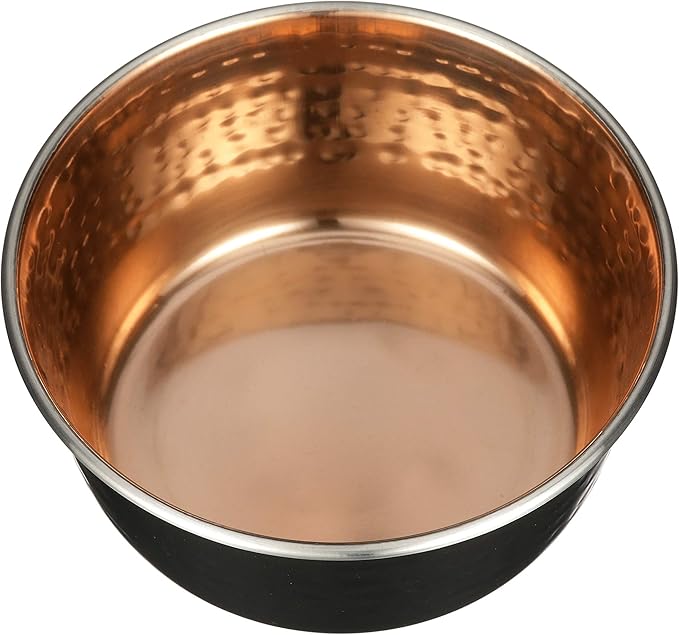 Neater Pet Brands Hammered Decorative Designer Bowls - Luxury Style Premium Dog and Cat Dishes (Medium, Black Copper)