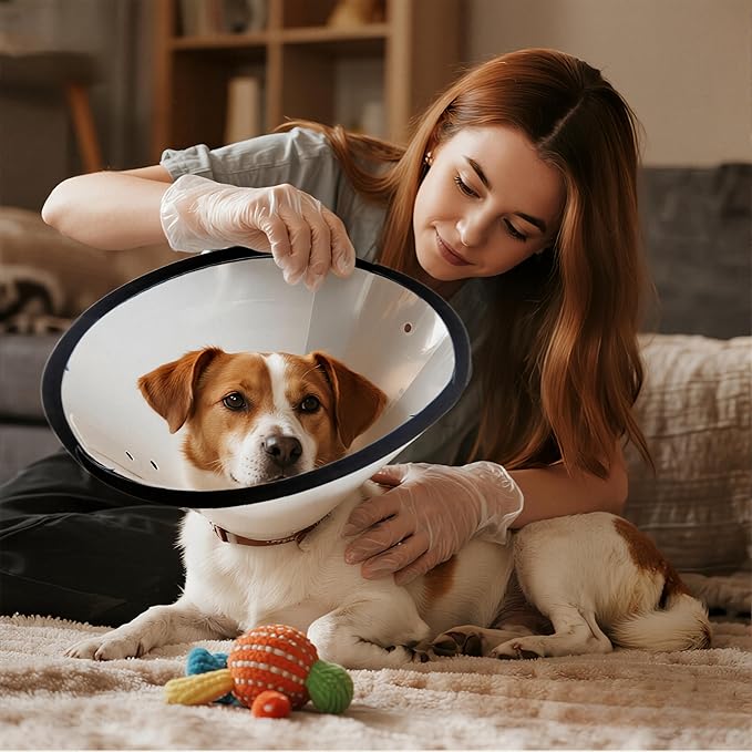 8 Pcs Surgery Recovery Kit for Dogs Cats – Fluffy Dog Blanket (28''x40'')– Get Well Soon –Adjustable Dog Cone ,Cleaning Wipes,2Calming Toy, 2Bandages & Bag –Sympathy Gift for Pet (M)