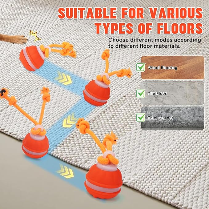 Interactive Dog Toys, Squeaky Dog Toy with Motion Activated, Active Rolling Ball, USB Rechargeable Dog Toys for Small Medium Large Dogs, Puppy Training Balls Boredom Relief