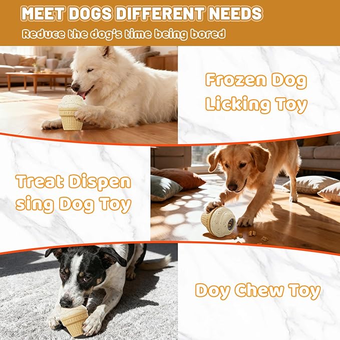 Indestructible Frozen Dog Chew Toy and Interactive Dog Toys for Treat Dispensing Slow Feeding