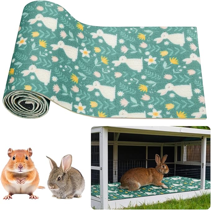 Rabbit Scratch Mat 12 Inch x 6.56 ft Self Adhesive Bunny Scratching Pad Claws and Teeth Care Rabbit Mat for Cages Floor Scratching Pad for Small Pets Biting Sleeping Nesting