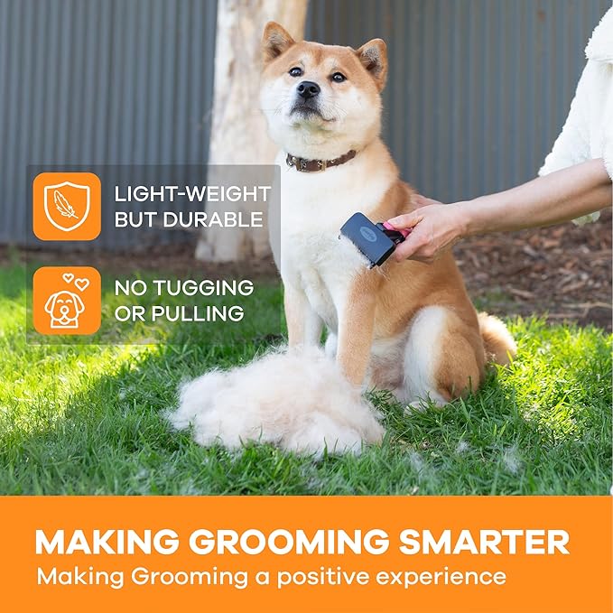 Deshedding Dog Brush for Short/Medium Hair (Small,Pink) – Gentle Deshedding Tool for Dogs & Cats – Reduces Shedding, Without damaging Topcoat. Removes Loose Fur & Dead Undercoat.