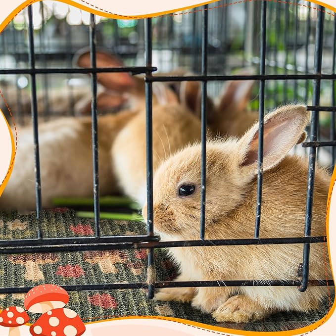 2 Pcs 16 x 12''Rabbit Scratch Mat Natural Bunny Scratching Pad Claws and Teeth Care Rabbit Mats for Cages Chew Toys Bunny Pet Cage Bedding for Biting Sleeping Nesting