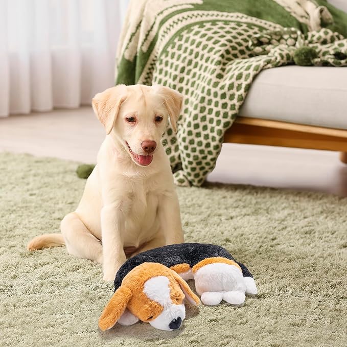 Puppy Toys, Heartbeat Toy for Puppy Dog Anxiety Relief, Heartbeat Stuffed Animal for Comfort Sleep Aid Crate Training Calming Aid, Puppy Essentials Gifts