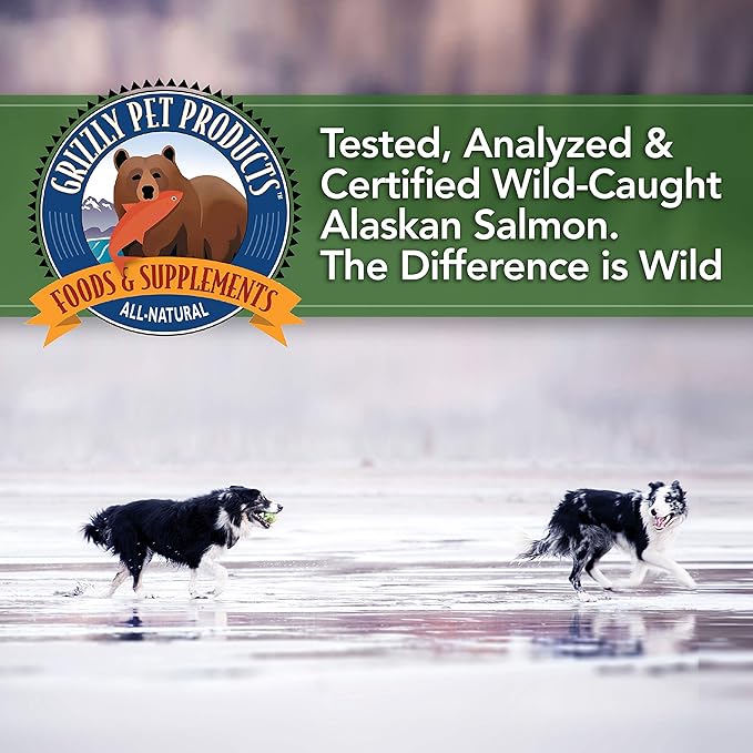 Grizzly Wild Alaskan Salmon Oil Dog Food Supplement Omega 3 Fatty Acids, 16 oz