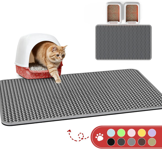 Large Cat Litter Mat 46"x35" – Waterproof, Non-Slip & Easy to Clean
