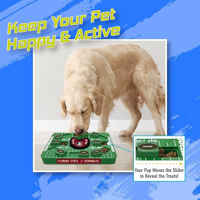 Pets First NCAA Florida State Large Puzzle Toy, New Size, Interactive Dog Treat & Slow Feeding Toy