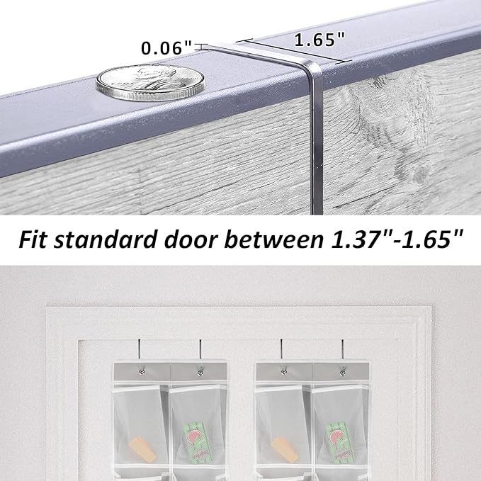 2PK Over the Door 12 Pocket Hanging Shoe Organizer