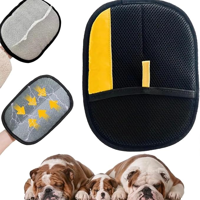 Pet Hair Remover Glove (3 Pack) Electrostatic Fur Removing Mitts for Furniture & Grooming