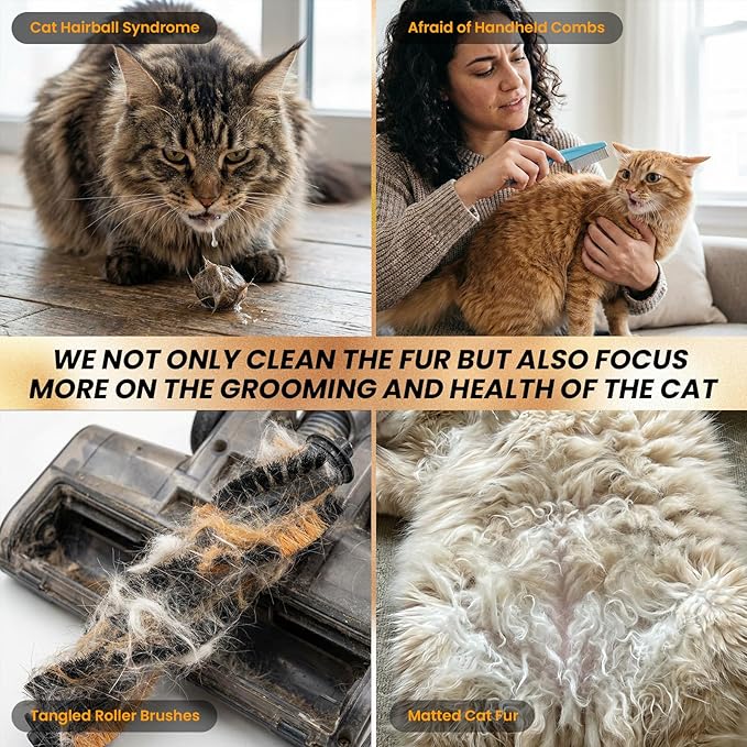 Cat Self Groomer Plus for Hairball Control and Shedding Relief 360° Skin Friendly Brush Pet Hair Remover Gentle Self Cleaning Automatic Fur Collection Grooming House for Middle Large Cats