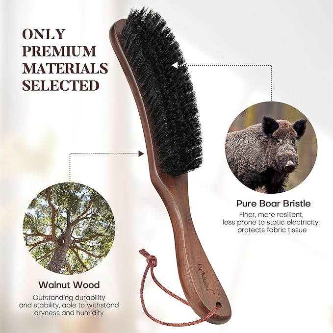 BFWood Lint Brush for Clothes and Military Beard Brush