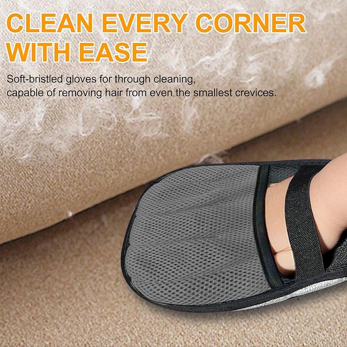 Pet Hair Removal Gloves - Electrostatic Pet Hair Removal Grooming Gloves,Reusable Cat & Dog Hair Remover for Couch, Furniture, Carpet, Curtain, Pet Grooming Mitt (1 PCS) Grey