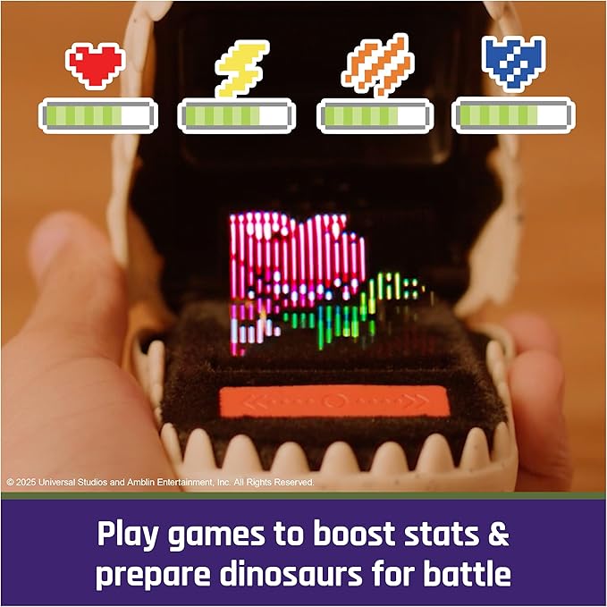 BITZEE, Jurassic World Interactive Dinosaur Toy with 25 Dinosaurs Inside, Great for Easter Gifts, Digital Pet Reacts to Touch, Pods Connect & Interact