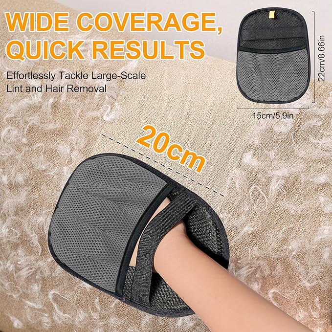 Pet Hair Removal Gloves - Electrostatic Pet Hair Removal Grooming Gloves,Reusable Cat & Dog Hair Remover for Couch, Furniture, Carpet, Curtain, Pet Grooming Mitt (1 PCS) Grey