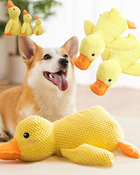 Calming Duck Toy For Dogs, Yellow Duck Dog Toy, Durable Interactive Dog Toy With Quack Sound For Puppy Keep Busy, Indestructible Dogs Emotional Support Duck For Small Large Dogs (2PC(12.6*11.02 In))