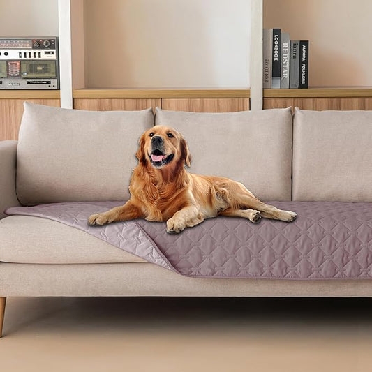 gogobunny 100% Double Sided Waterproof Dog Blanket Soft Pet Bed Cover Reversible Protect Furniture Couch Sofa Car for Puppy Large Dog Cat (Dark Sea Fog/Light Sea Fog, 30x90 Inch (Pack of 1))