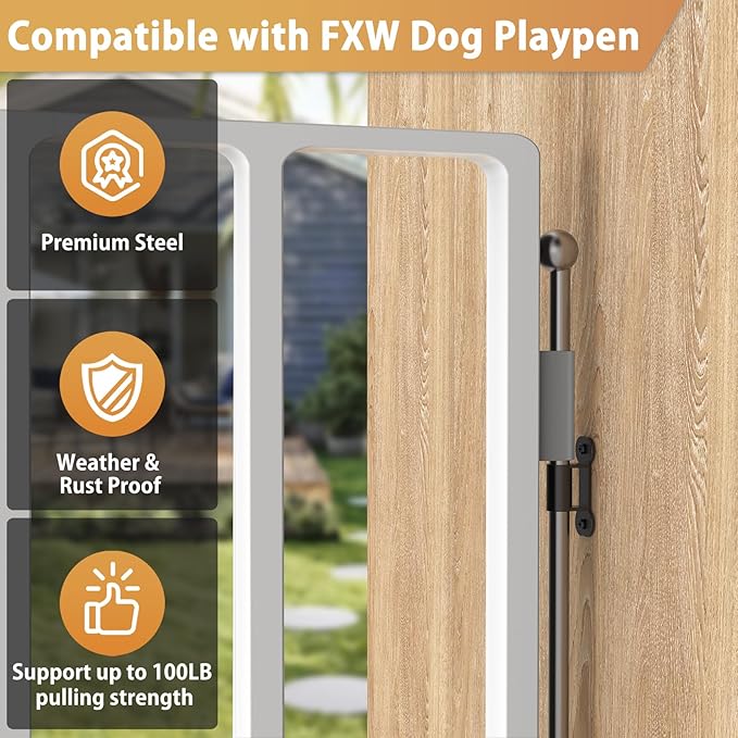 ForoGore 4 Pack Fence to Wall Anchor Compatible with FXW Dog Playpen, Dog Playpen Accessories for Yard, Fireplace, Doorways Indoor/Outdoor(Black)