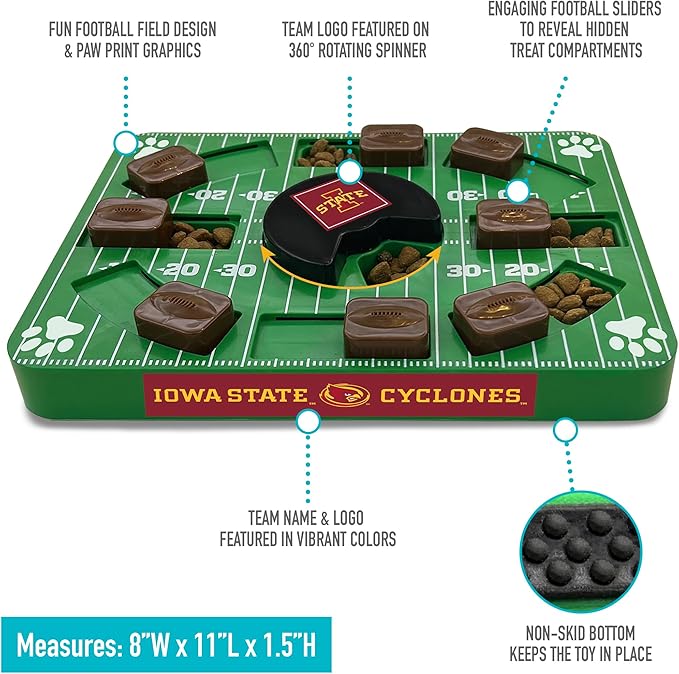 Pets First NCAA Iowa State Cyclones Puzzle Toy, Puzzle Treat Dog Toy, Interactive Dog Treat Toy, Dog Puzzle Fedding Slow Toy