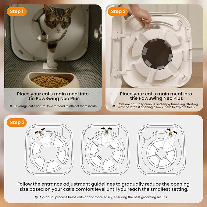 Cat Self Groomer Plus for Hairball Control and Shedding Relief 360° Skin Friendly Brush Pet Hair Remover Gentle Self Cleaning Automatic Fur Collection Grooming House for Middle Large Cats