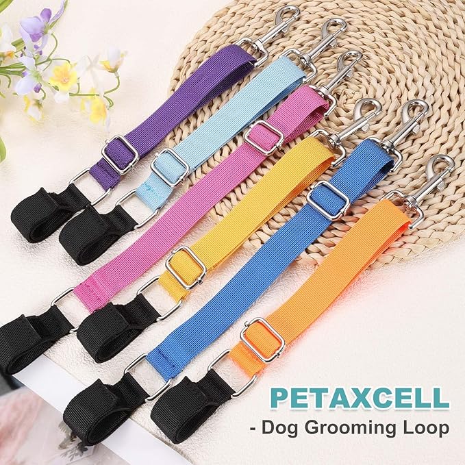 Dog Grooming Loop, Dog Grooming Harness Table Arm Accessories Adjustable Secure and Stable Extender Bathing Restraint Leashes (Purple/Magenta, 2 Pcs), for Pet Bathing