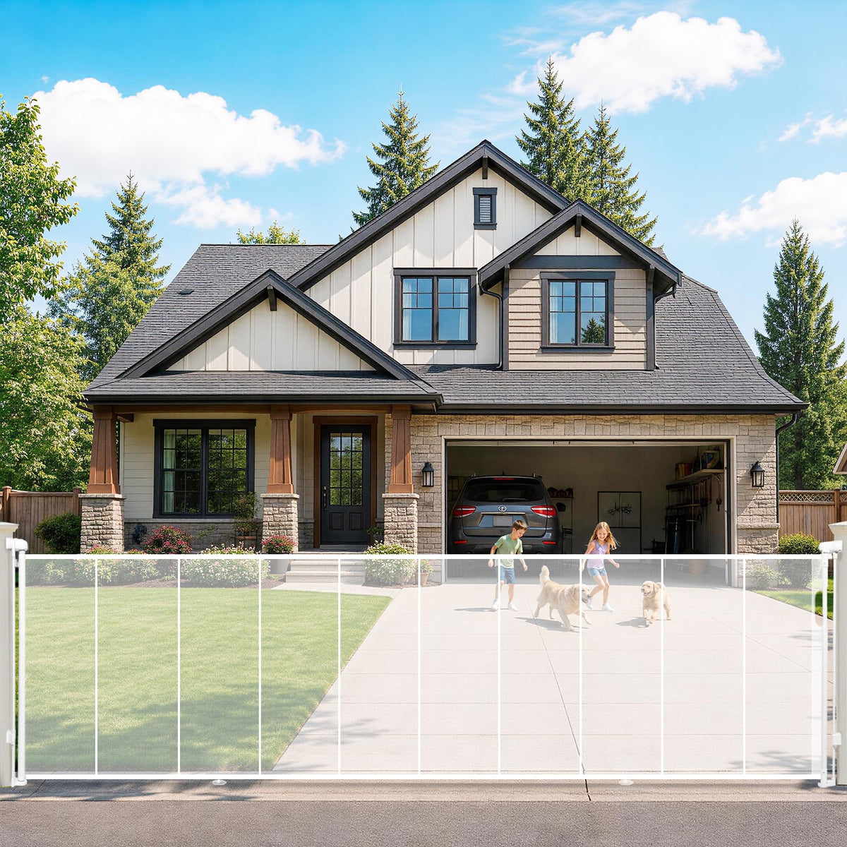 235" Extra Wide Retractable Baby Gates Dog Gate, 47" Tall - Image 1