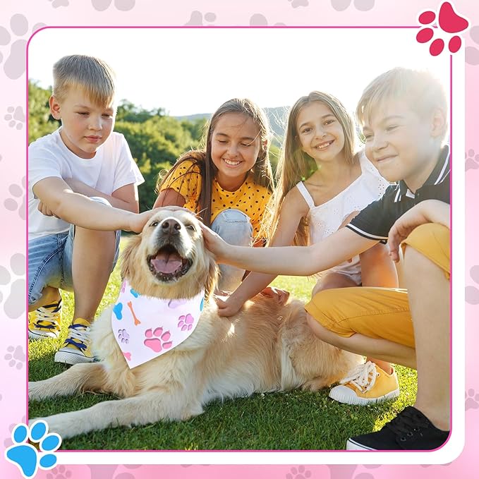 Abbylike 200 Pcs Christmas Paw Print Dog Bandanas Bulk Footprint Bandanas for Dogs Triangle Kerchief Bib Scarf Set for Pets Birthday Xmas Costume Photo Props Daily Accessories Pet Shops, 25 Styles