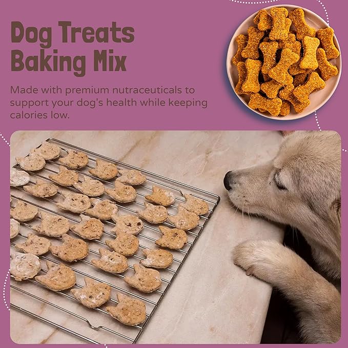 BoneItUp Dog Treats Mixes for Baking – Low Calorie Dog Treat Baking Mix with Nutrient-Rich Ingredients – Easy to Bake Puppy Cake Mix – 10 oz Pack for All Age Groups