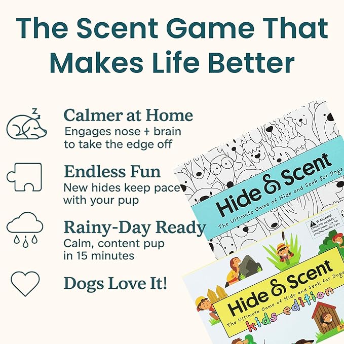Hide&Scent Grab-and-Go Scent Game Kit for Dogs - Interactive Toys for Dogs - Nosework Toy for Dogs - Hide and Seek Toy (Buddy)