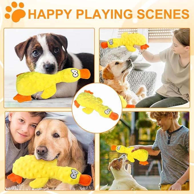 2025 New Calming Duck,Calming Duck Toy for Dogs Yellow Stuffed Ducks Dog Chew Toys, Calming Dog Toys for Indoor Dogs Puppy (Yellow)