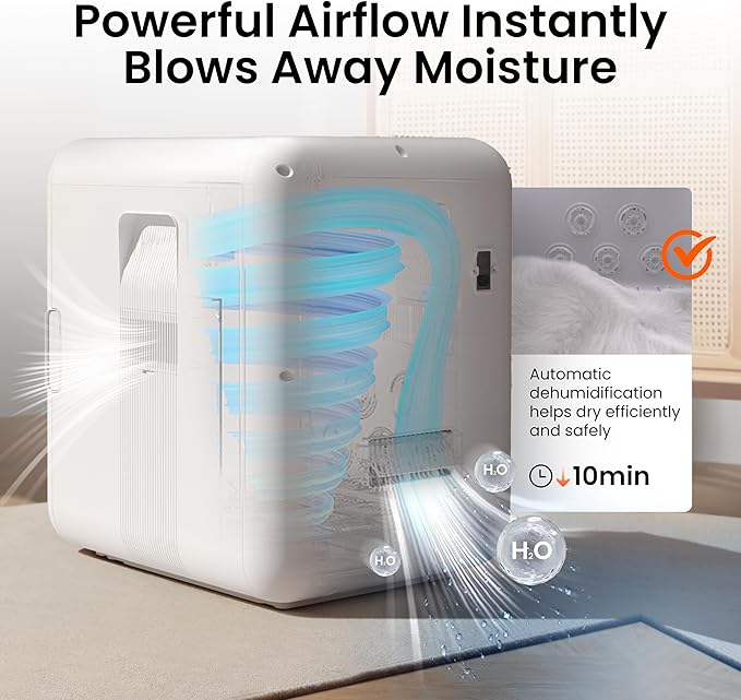 JirPet Pet Dryer Box, Pet Hair Dryer with Smart Chip Safety, 75L Dog Dryer Box with Quiet 40dB Drying, Auto Temp & Humidity Control, Strong Airflow for Long Hair Dogs & Cats, Professional Pet Dryer