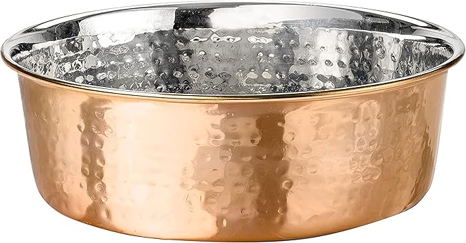 Neater Pet Brands Hammered Decorative Designer Bowls - Luxury Style Premium Dog and Cat Dishes (Large, Copper)