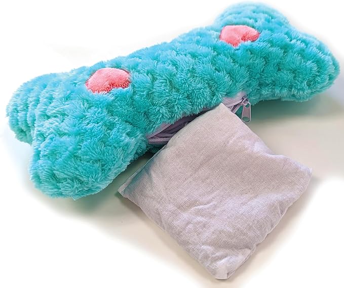 SPOT Soothers Warm Hug Bone - Calming Plush Dog Toy with Lavender Scented Beads, Removable Squeaker, Microwavable Warming Pouch, Separation Anxiety Relief, for Small to Medium Dogs and Puppies, 9in
