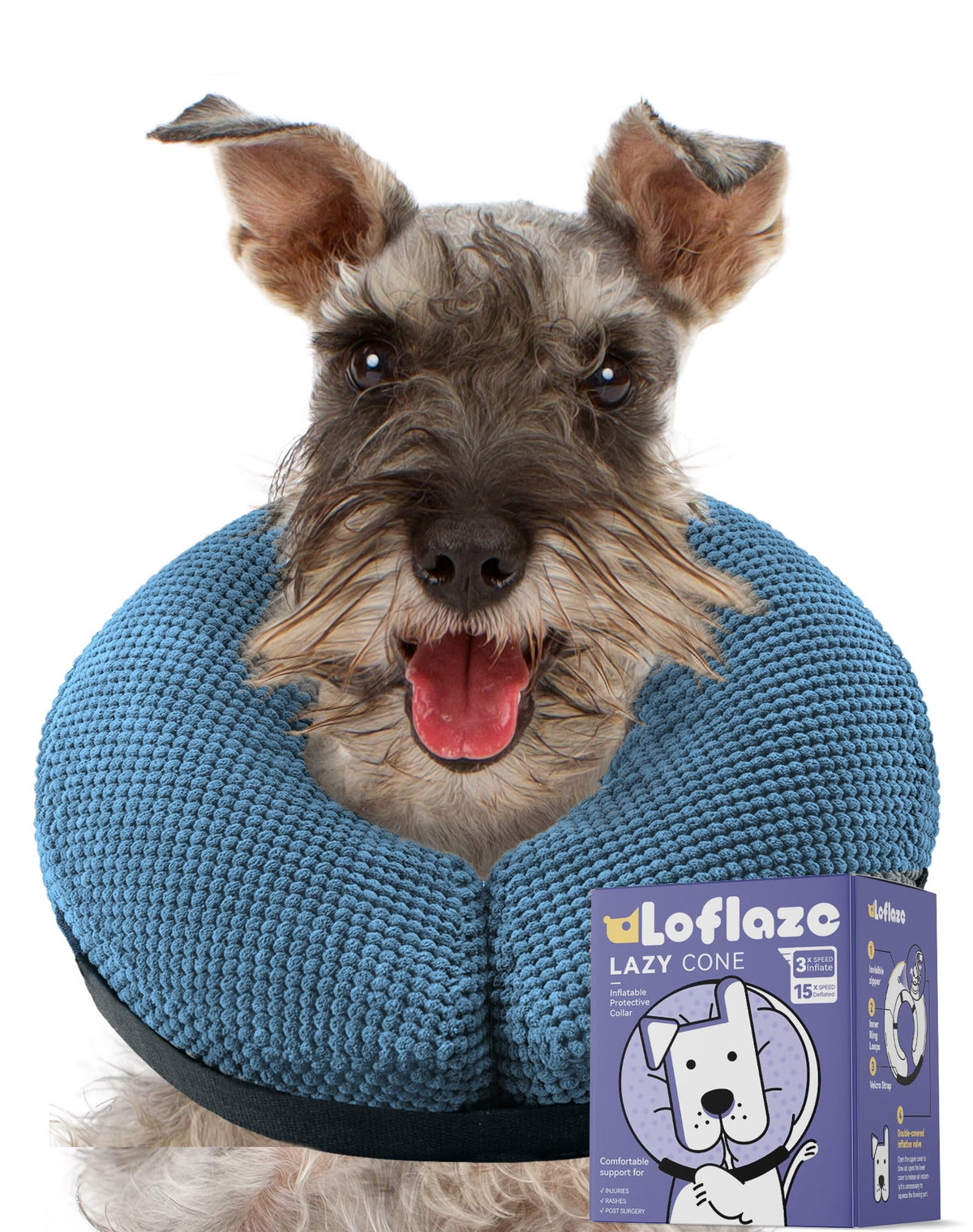 Loflaze Inflatable Dog Cone Collar - Dog Neck Donut Cone - Image 1