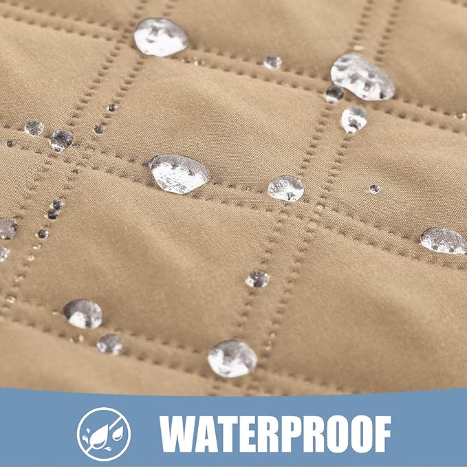 Smiry Waterproof Dog Bed Cover Pet Blanket, Soft Washable Dog Blanket for Furniture Bed Couch Sofa Reversible, Checkered (30"x80", Camel/Beige)