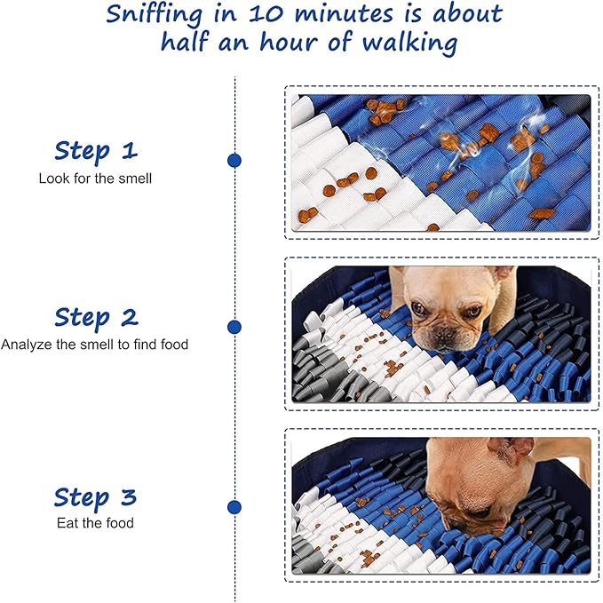 Snuffle Mat for Dogs,Pet Dog Feeding Mat,Dog Enrichment Toys Foraging Mat, Slow-Feeder-Bowl, Dog Puzzle Toys,Interactive Feed Game for Boredom for Training and Stress Relief