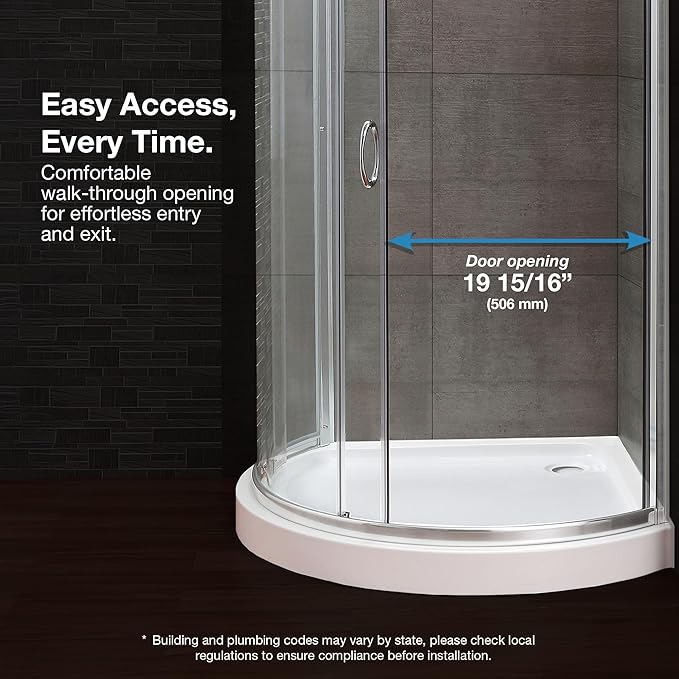 OVE Decors Breeze 32 in. Corner Shower Clear Sliding Door with Included Base in Black Finish
