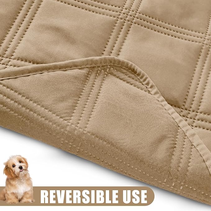 Smiry Waterproof Dog Bed Cover Blanket 30x70, Soft Reversible Pet Blanket, Washable Leakproof Cats Dogs Couch Cover for Sofa, Couch, Furniture, Lattice, Camel/Camel