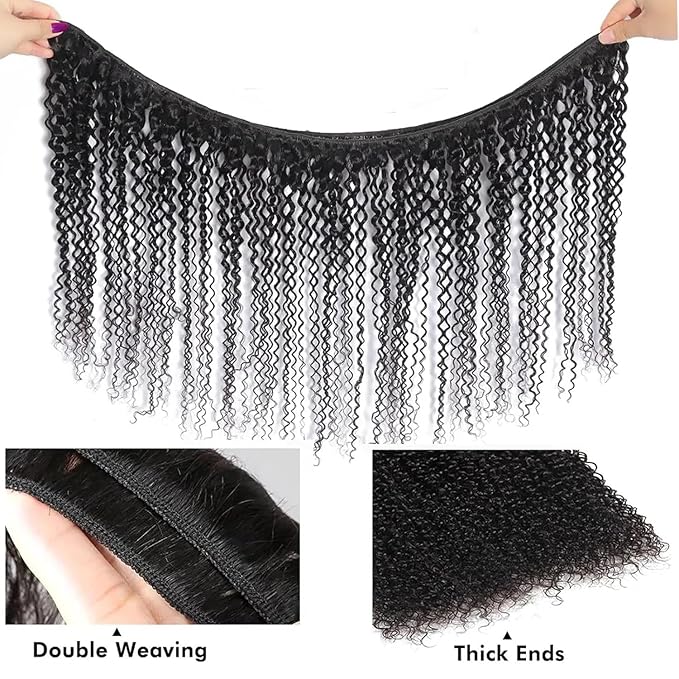 Selina Hair 10A Curly Human Hair Bundles 10 Inch Single Bundle 100g/ Pack 100% Unprocessed Brazilian Virgin Hair Extensions for Women Quick Weave Natural Black Color
