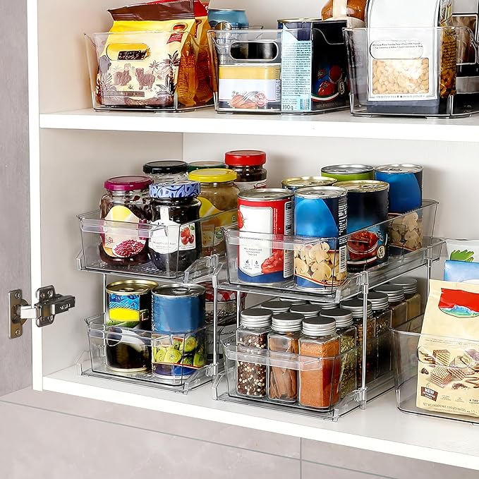 2-Tier Clear Cabinet Organizer 2-Pack - Quadruple Your Storage