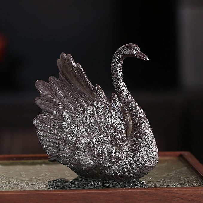 Color Changing Tea Pet, Tea Set Accessories Traditional Gongfu Tea Set Accessory, for Tea Lover Friends (Male swan)