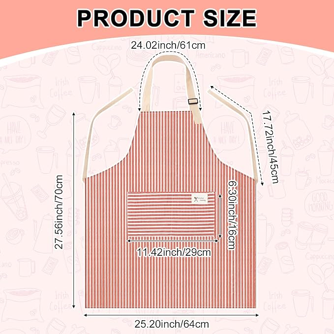 Janmercy 24 Pcs Aprons for Women Men with 2 Pockets Linen Cooking Kitchen Apron Adjustable Bib Chef Apron Bulk Aprons Unisex
