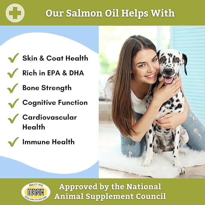 Wholistic Pet Organics Wild Alaskan Salmon Oil for Dogs and Cats - Omega 3 Fish Oil for Dogs & Cats - Cat & Dog Skin and Coat Supplement for Heart, Joints - DHA, EPA Omega 3 Liquid Food Topper - 4 oz