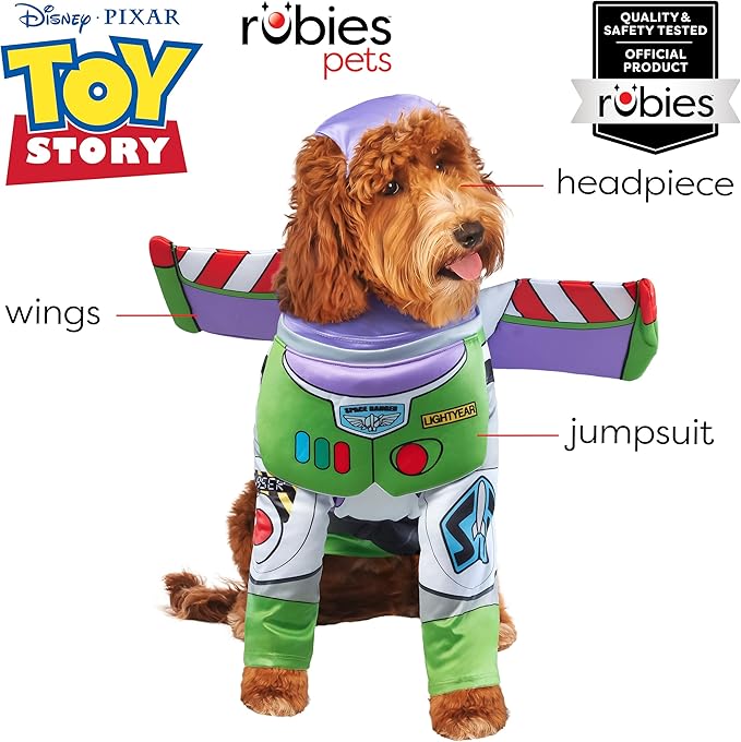 Toy Story: Buzz Lightyear Pet Costume for For Dogs or Cats by Rubies, Medium